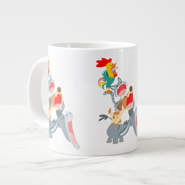 Caneca De Café Grande Bons Cartoons Bremen Músicos do município Jumbo Mu (Frente Esquerda)