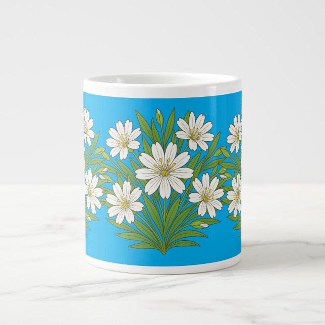Caneca De Café Grande Bons vibes de primavera  (Frente)