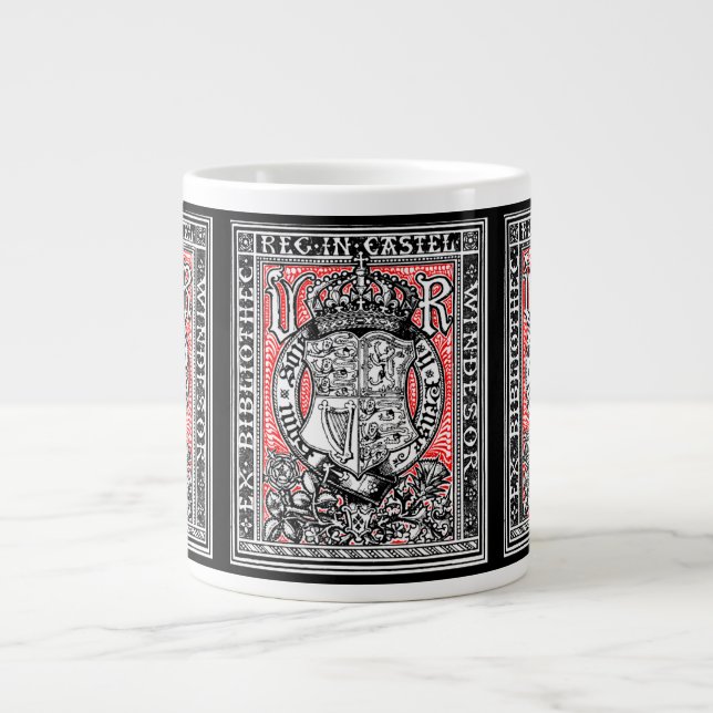 Caneca De Café Grande Bookplate Queen Victoria no Castelo de Windsor (Frente)