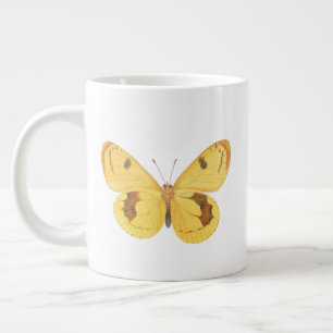 Caneca De Café Grande Borboleta Amarela - Vintage Fine Art Mug