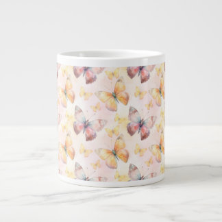 Caneca De Café Grande Borboleta Aquarela