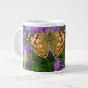 Caneca De Café Grande Borboleta de Asa Angular em Flor de Cone
