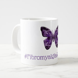 Caneca De Café Grande Borboleta de Sensibilização por Fibromialgia (1700