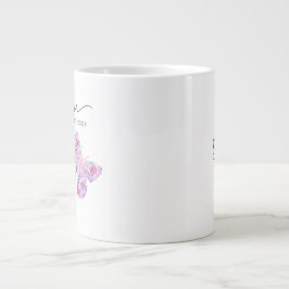 Caneca De Café Grande Borboleta Floral Personalizada Mãe