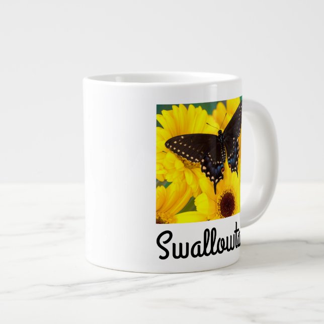 Caneca De Café Grande Borboleta Rabo de Andorinha (Frente Esquerda)