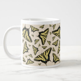 Caneca De Café Grande Borboletas do Sudoeste Amarelo