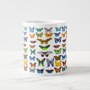 Caneca De Café Grande Borboletas e mariposas coloridas