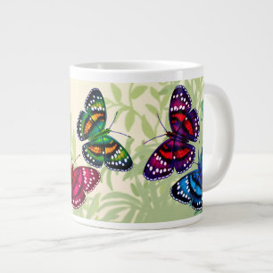 Caneca De Café Grande Borboletas tropicais coloridas Jumbo Mug