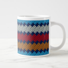 Caneca De Café Grande Bordado do padrão étnico Boho no Tecido