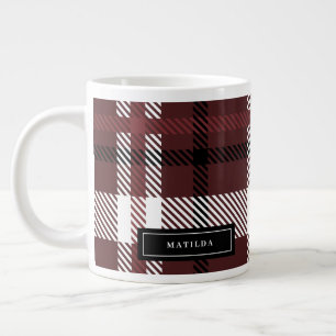Caneca De Café Grande Borgonha e tartã preto no Natal