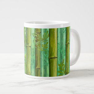 Caneca De Café Grande Bosque de Bambu Matizes de Verdes Quentes e Frios