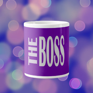 Caneca De Café Grande BOSS - texto em negrito - roxo