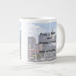Caneca De Café Grande Boston Skyline com Torre Personalizada da Casa