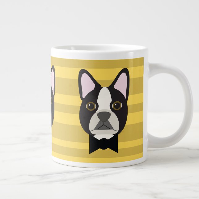 Caneca De Café Grande Boston Terrier (Direita)