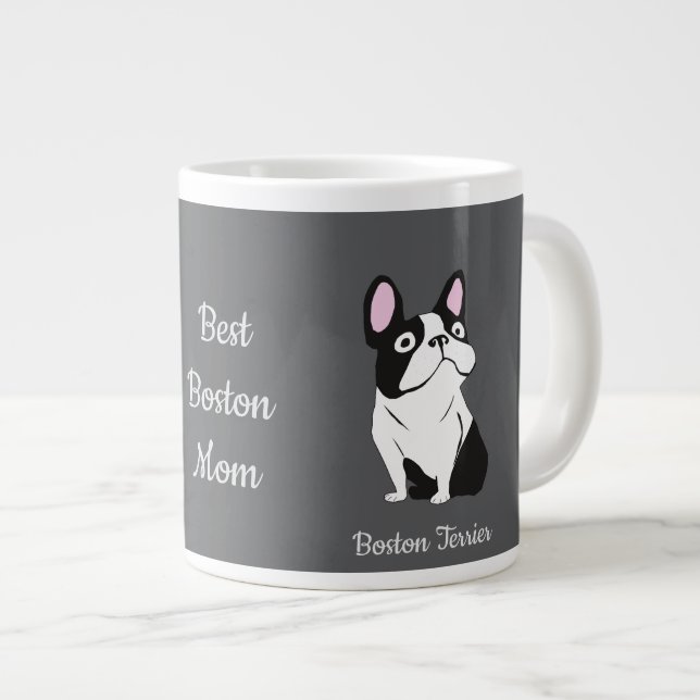 Caneca De Café Grande Boston terrier (Frente Esquerda)