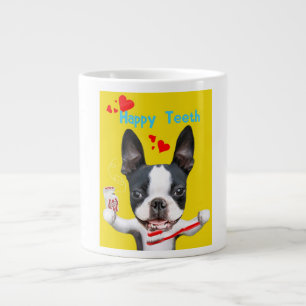 Caneca De Café Grande Boston Terrier Mirabelle Happy Teeth Mug