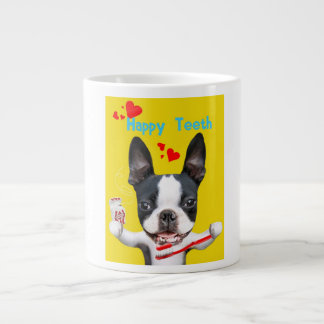 Caneca De Café Grande Boston Terrier Mirabelle Happy Teeth Mug