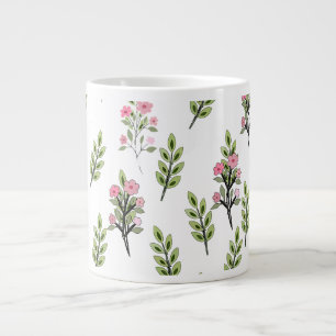 Caneca De Café Grande Bouquets Rosa