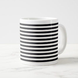 Caneca De Café Grande Boutique Stripes Preto e Branco -