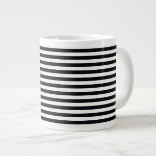 Caneca De Café Grande Boutique Stripes Preto e Branco -