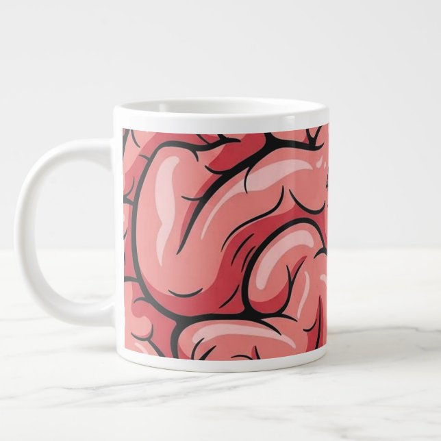 Caneca De Café Grande Brain Pattern Jumbo Specialty Mug (Esquerda)