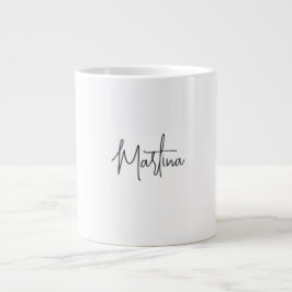 Caneca De Café Grande Branco de Caligrafia criativa minimalista moderna