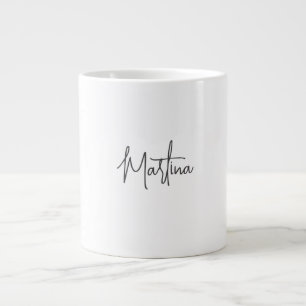 Caneca De Café Grande Branco de Caligrafia criativa minimalista moderna