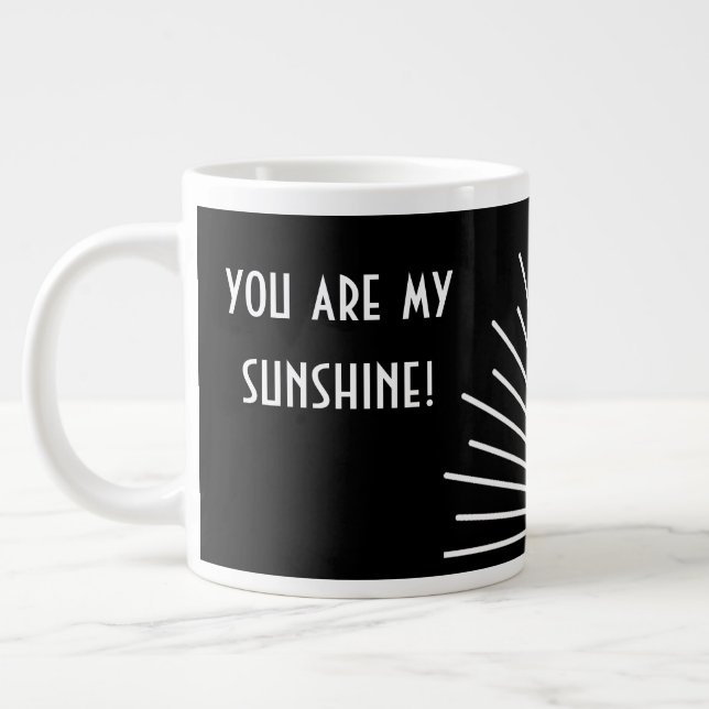 Caneca De Café Grande Branco preto personalizado à luz do sol (Esquerda)