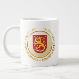 Caneca De Café Grande Brasão de armas da Finlândia