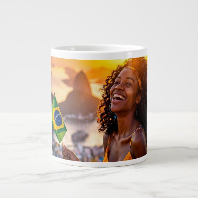 CANECA DE CAFÉ GRANDE BRAZIL - I LOVE BRAZIL (Frente)