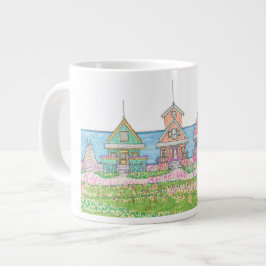 Caneca De Café Grande Bright Beach Cottage Jumbo Mug