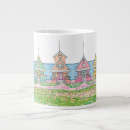Caneca De Café Grande Bright Beach Cottage Jumbo Mug
