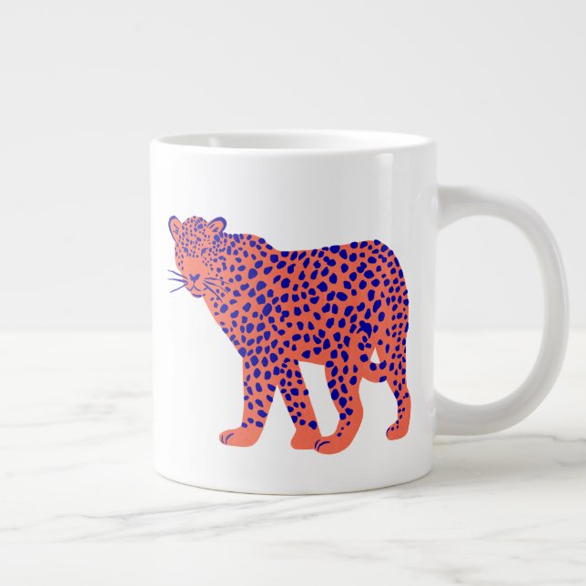 Caneca De Café Grande Bright Leopardo (Direita)