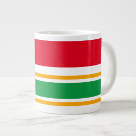Caneca De Café Grande Bright Red White Kelly Green Yellow Racing Stripes