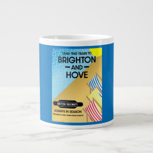 Caneca De Café Grande Brighton E Hove Train Viagem Beach Art