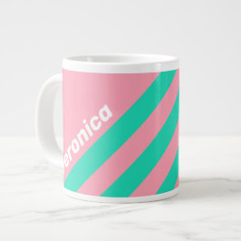 Caneca De Café Grande Brisa de Praia Listras Nostálgicas com Nome