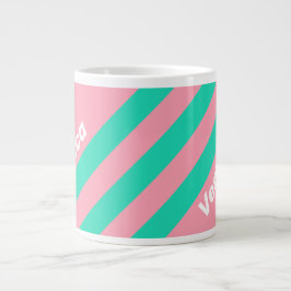 Caneca De Café Grande Brisa de Praia Listras Nostálgicas com Nome