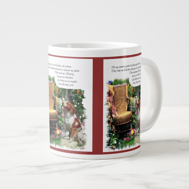 Caneca De Café Grande Brittany Spaniel Gifts (Frente Esquerda)
