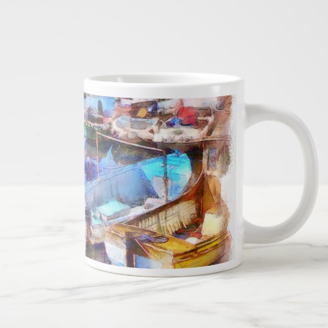 Caneca De Café Grande Brixham Harbour Devon Reino Unido (Direita)