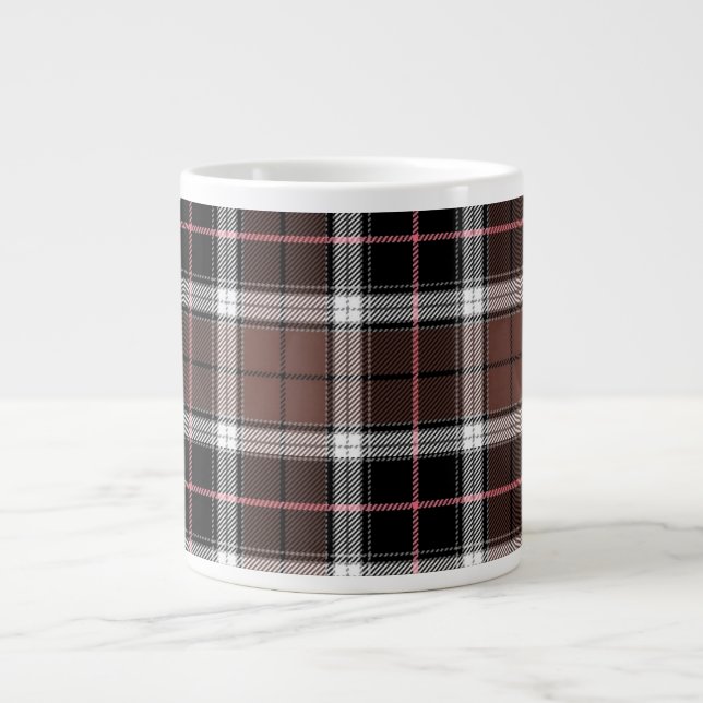 Caneca De Café Grande Brown Plaid (Frente)