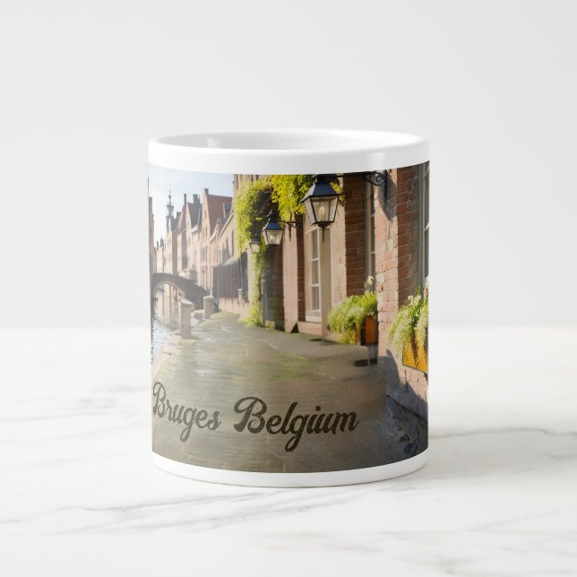 Caneca De Café Grande Bruges Belgium Sketch Medieval | (Frente)
