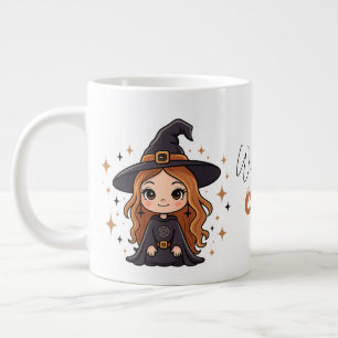 Caneca De Café Grande Bruxa de Halloween Maciça   Spooky Adorable