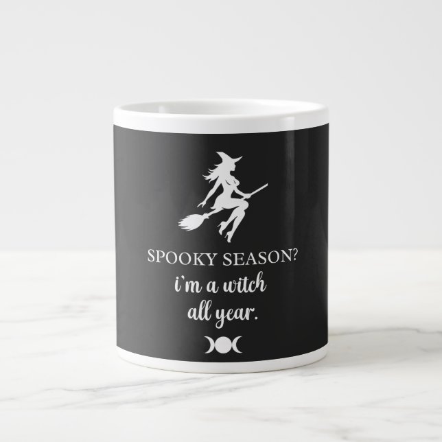 Caneca De Café Grande bruxa o ano todo • presentes de bruxa ||  (Frente)