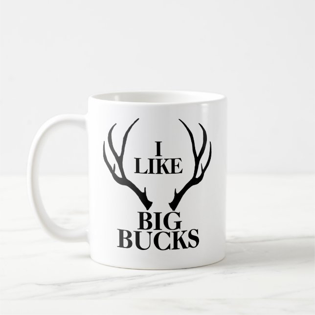 Caneca De Café Grande Buck Engraçado Caçando Café Mug (Esquerda)