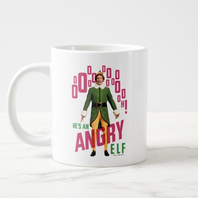 Caneca De Café Grande Buddy, o Elf | Ele é um Elf Irritado (Esquerda)