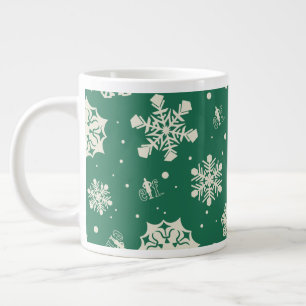 Caneca De Café Grande Buddy, o padrão Elf Snowflake
