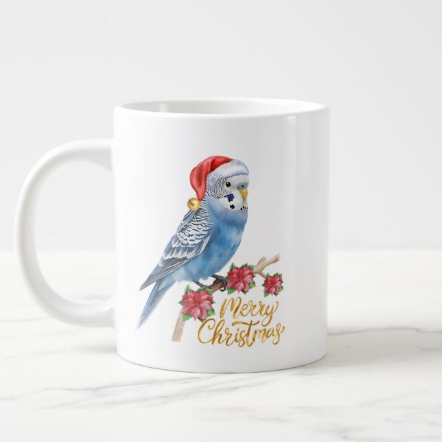 Caneca De Café Grande Budgie Christmas (Esquerda)