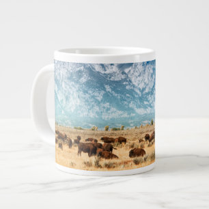 Caneca De Café Grande Buffalo Abaixo das Montanhas Grand Teton