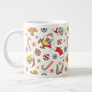 Caneca De Café Grande BUGS BUNNY™, DAFFY DUCK™ & Lola Padrão de Natal