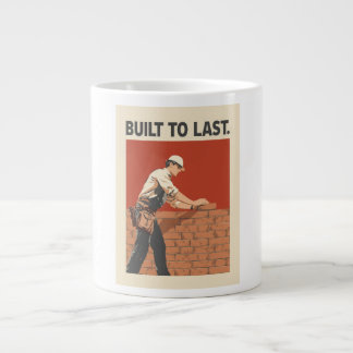 Caneca De Café Grande Built To Last Mason Construction Worker Art - Prof